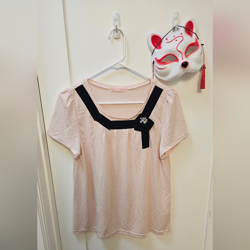 Elegant Pink and Black Women's Top